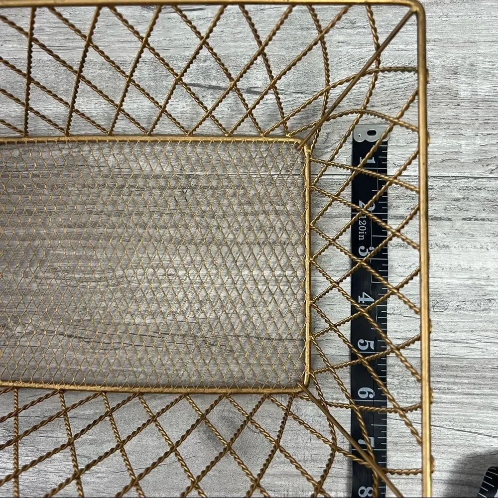 Metallic Bronze Wire Organizer Storage Basket